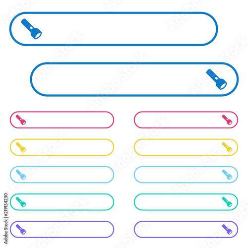 Flashlight icons in rounded color menu buttons