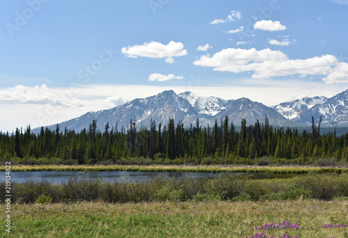 Fototapeta Naklejka Na Ścianę i Meble -  Scenic Sites Traveling along the World Famous Alaska Highway ALCAN