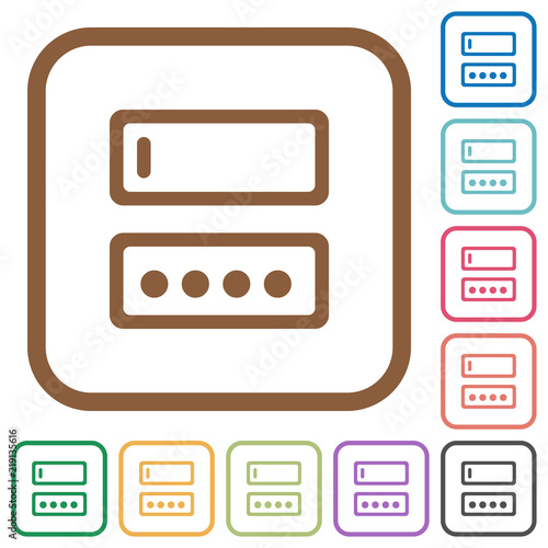 Entering login name and password simple icons