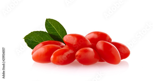 Foto Berry goji with leaf isolated