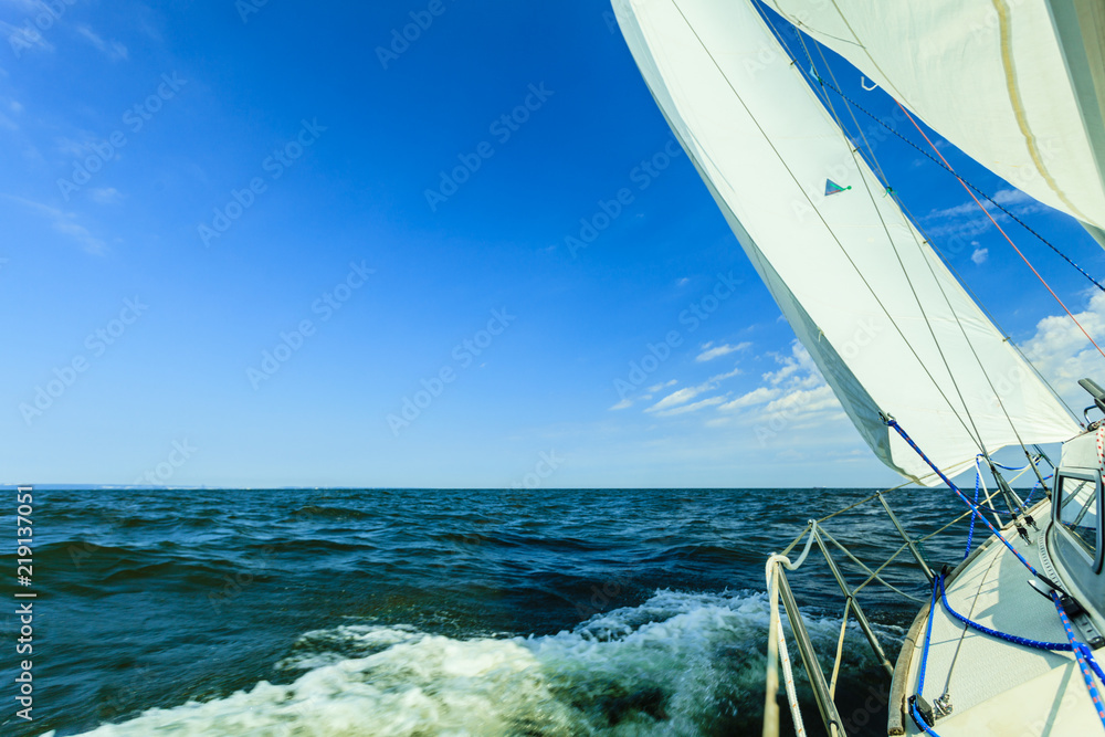 Obraz premium Yachting yacht sailboat sailing in sea ocean