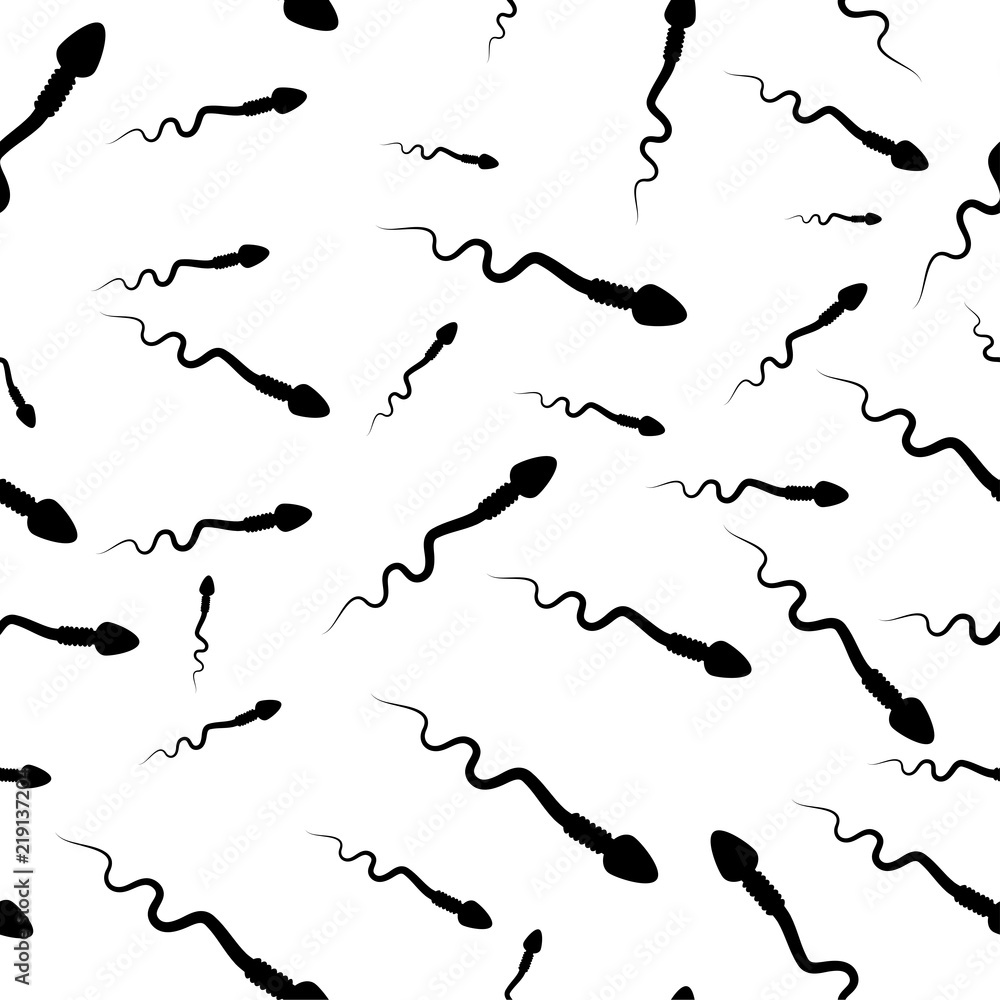 cartoon spermatozoid, sperm seamless  vector background design