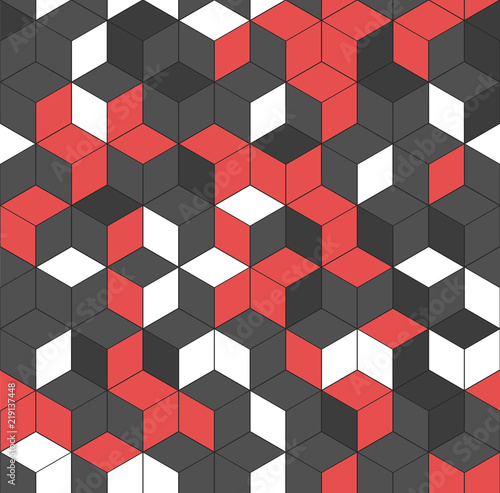 Seamless geometric pattern. Vector background with cubes.