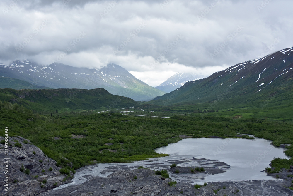 Worthington Glacier adjacent to Thompson Pass in southeastern Alaska