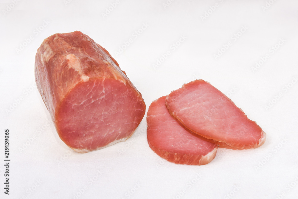 dried meat on a white background