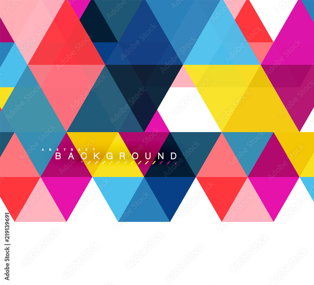 Multicolored triangles abstract background, mosaic tiles concept Multicolored triangles abstract background, mosaic tiles concept
