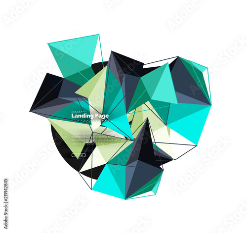 Polygonal geometric design, abstract shape made of triangles, trendy background