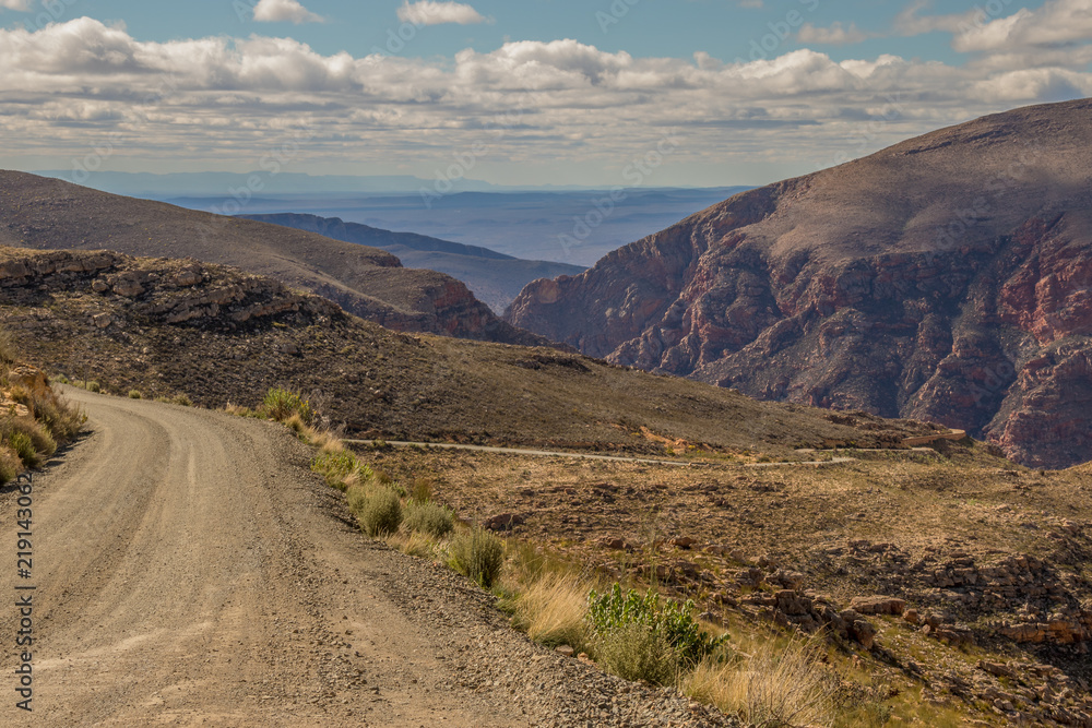 Fototapeta premium The Swartberg Pass runs through the Swartberg mountain range in the Karoo in the Western Cape province of South Africa