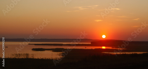 Sunset on the lake Kandrykul, Bashkortostan
