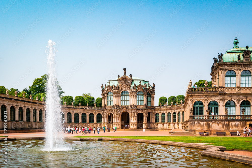 Zwinger Palace Dresden, famous historical baroque building with museum in Germany