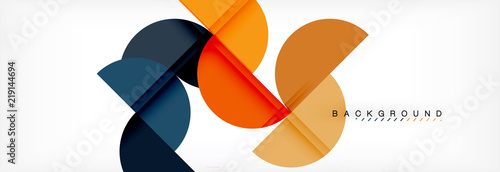 Modern geometrical abstract background - circles. Business or technology presentation design template, brochure or flyer pattern, or geometric web banner