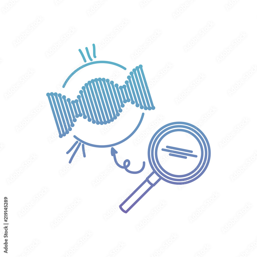 dna chain with magnifying glass vector illustration design dna chain with magnifying glass vector illustration design