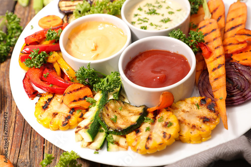 grilled vegetable and sauce