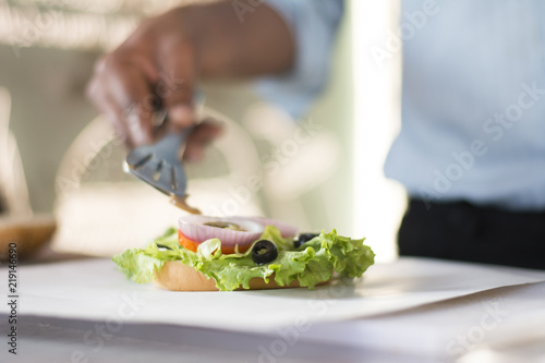 Sandwich making process- Food Photography