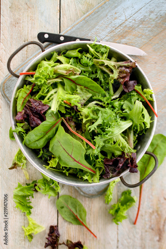 fresh salad leaves