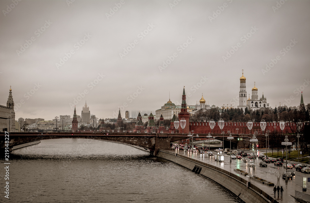 Fototapeta premium Cloudy day in Moscow