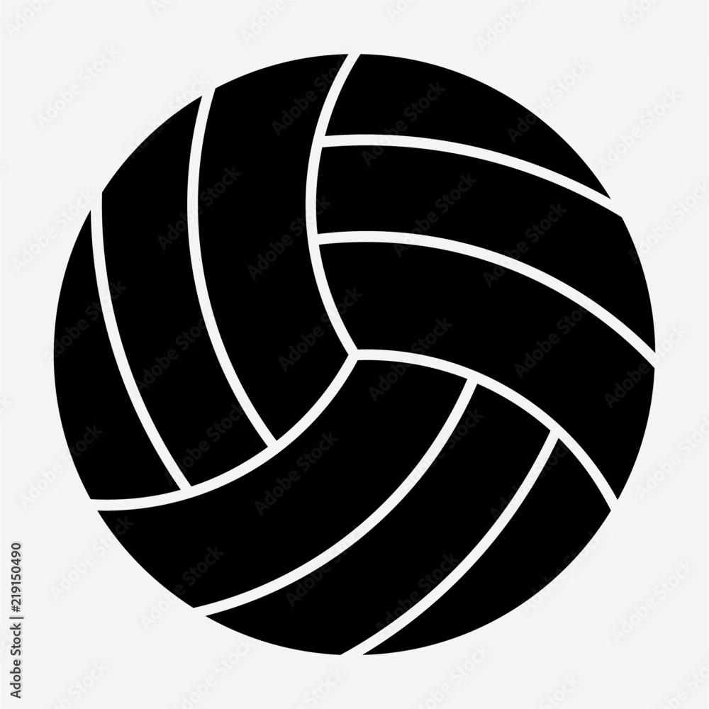 Glyph beautiful volley ball vector icon
