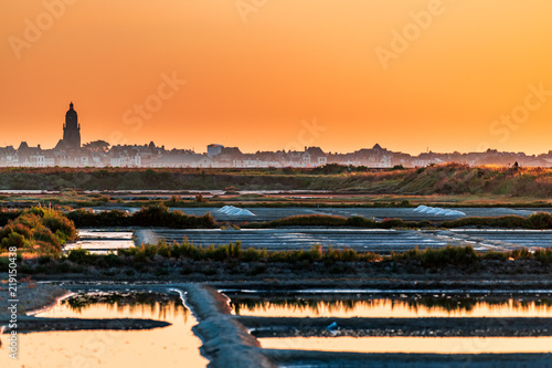 salt marsh at sunset