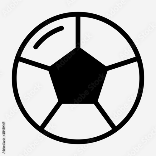 Glyph beautiful football ball vector icon