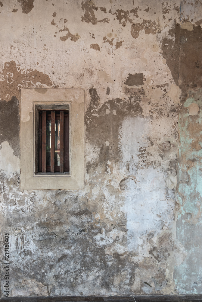 Old Chinese traditional window with grungy wall Old Chinese traditional window with grungy wall