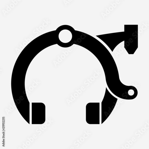 Glyph beautiful bicycle rim brake vector icon