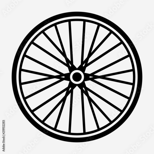 Glyph beautiful bicycle wheel vector icon