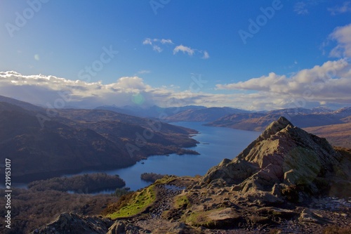 View Over a Scottish Loch and Valley From the Top of a Mountain