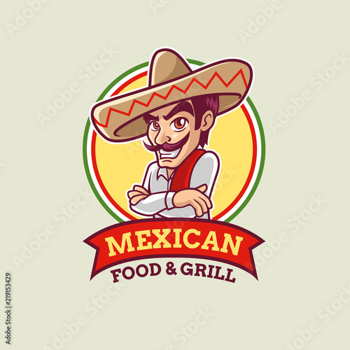 Mexican man logo template