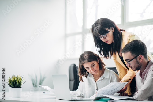 Business team working on a project in office photo