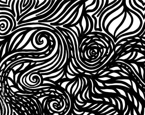 White and black grunge pattern. Background. Brush. Vector.