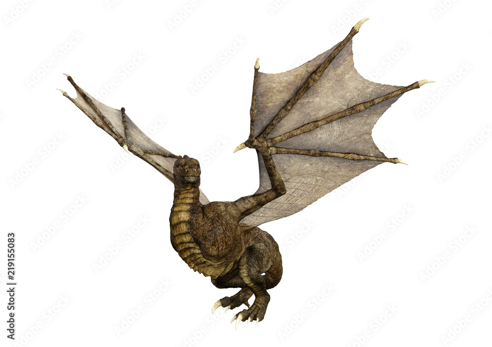 Fototapeta premium 3D renderowania Fantasy Dragon na białym tle