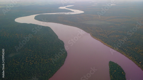 Winding river seen from above - O sinuoso Rio Iguaçú visto de cima (Cataratas do Iguaçu - Iguaçu Falls) photo