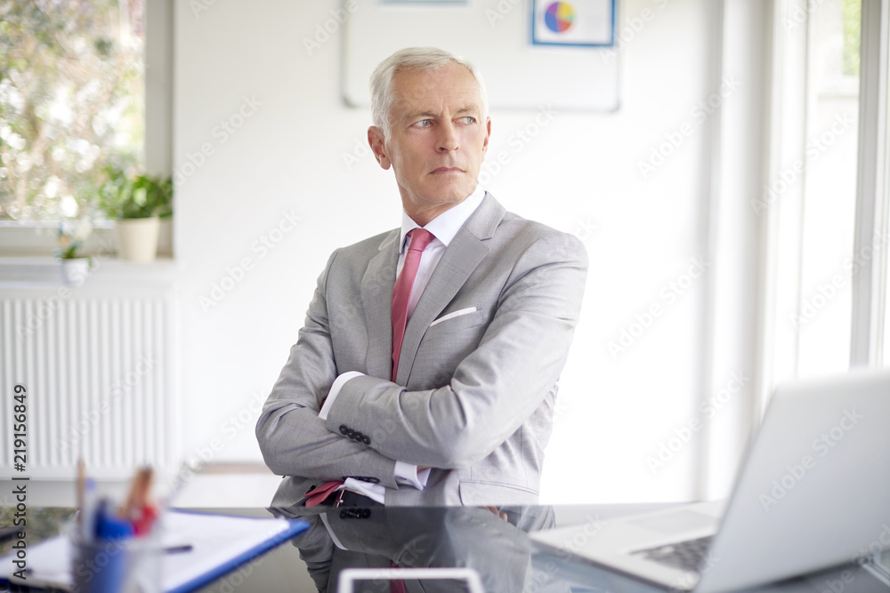 Thinking senior businessman portrait Thinking senior businessman portrait