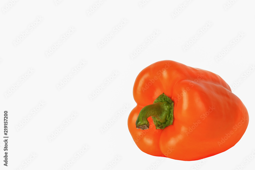 Fresh large orange pepper isolated on white background Fresh large orange pepper isolated on white background