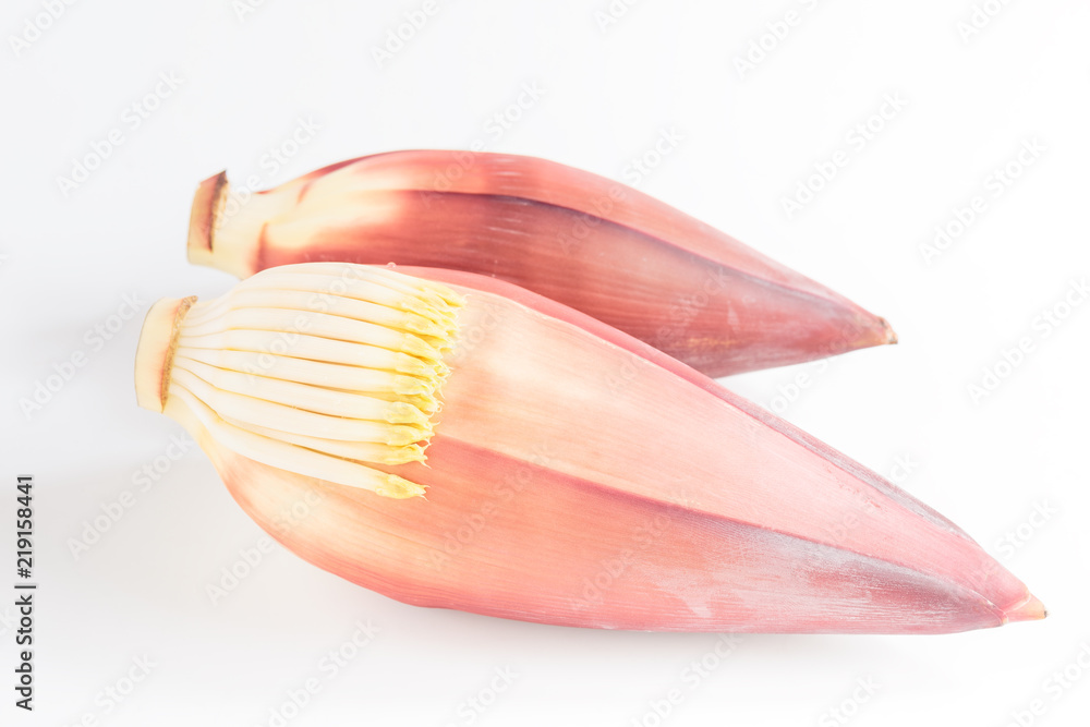 Banana blossom on white background Banana blossom on white background
