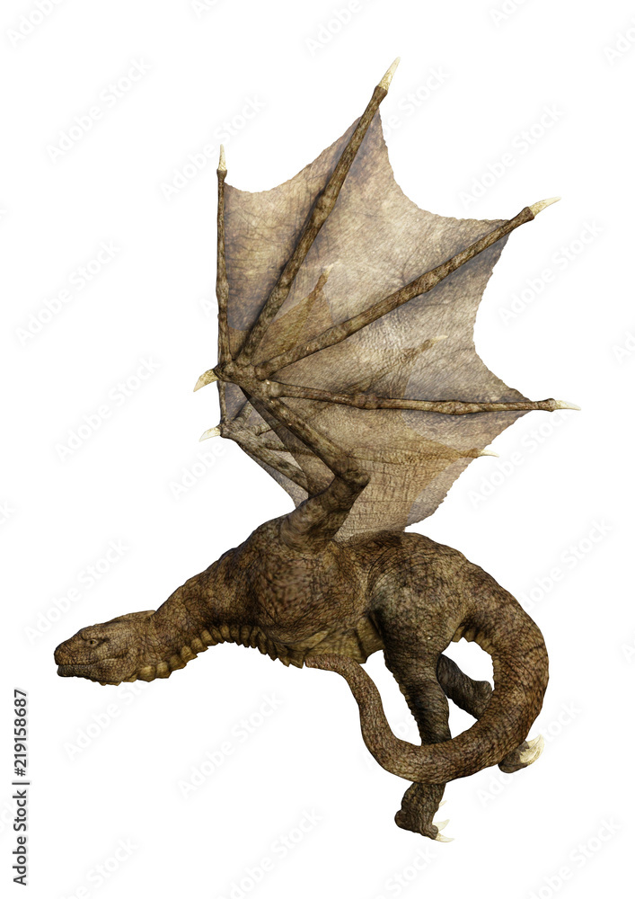 Fototapeta premium 3D renderowania Fantasy Dragon na białym tle