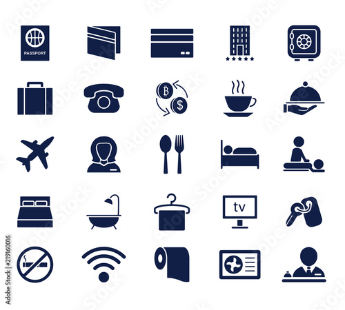 hotel glyph icon set , designed for web and app