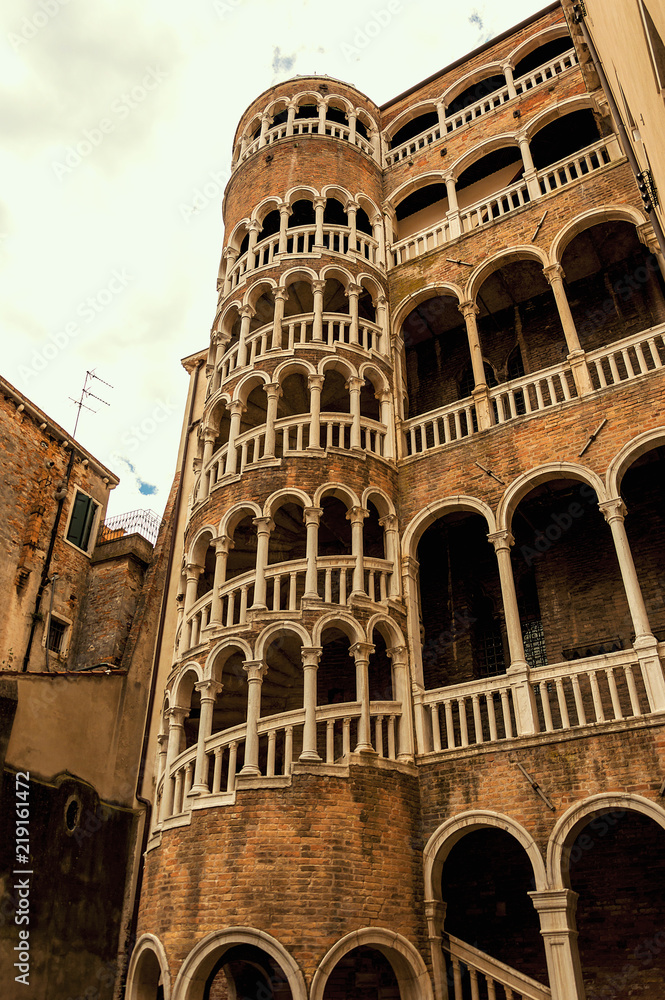 Ancient bulding in the medieval center of Venice