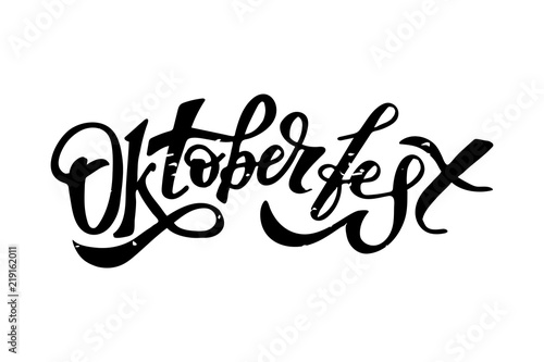 Oktoberfest lettering Calligraphy Brush Text Holiday Vector Sticker
