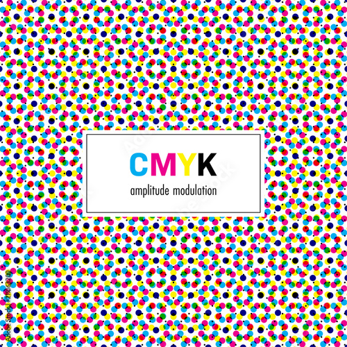 Abstract halftone background in CMYK colors. Vector illustration