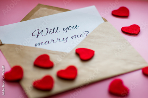 Close up of envelope with a note 