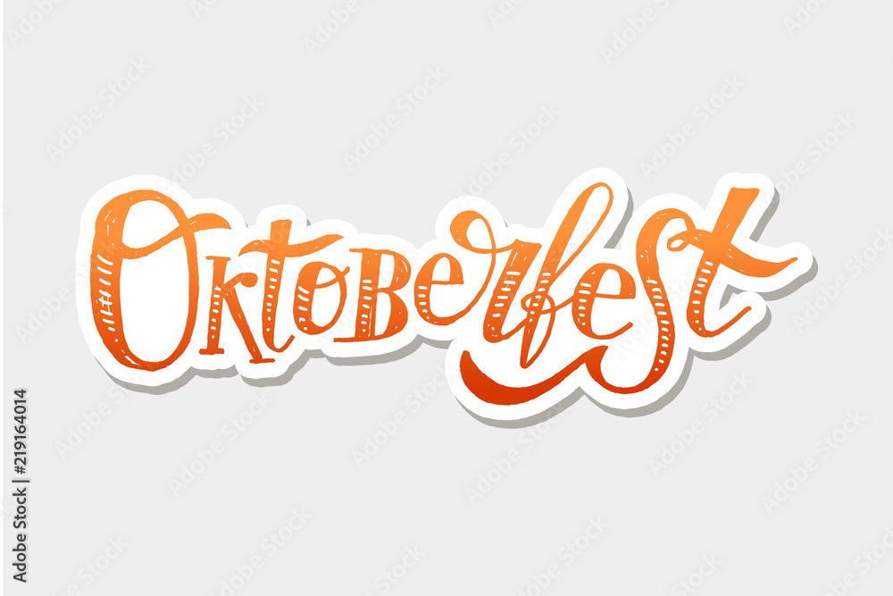 Oktoberfest lettering Calligraphy Brush Text Holiday Vector Sticker