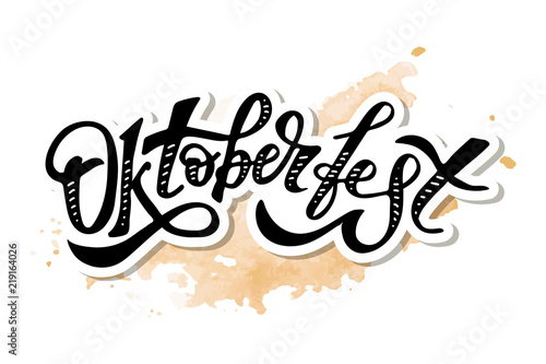 Oktoberfest lettering Calligraphy Brush Text Holiday Vector