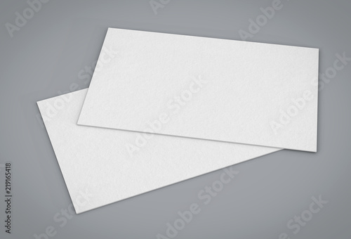 Blank template Business Cards on gray background. 3D rendering.