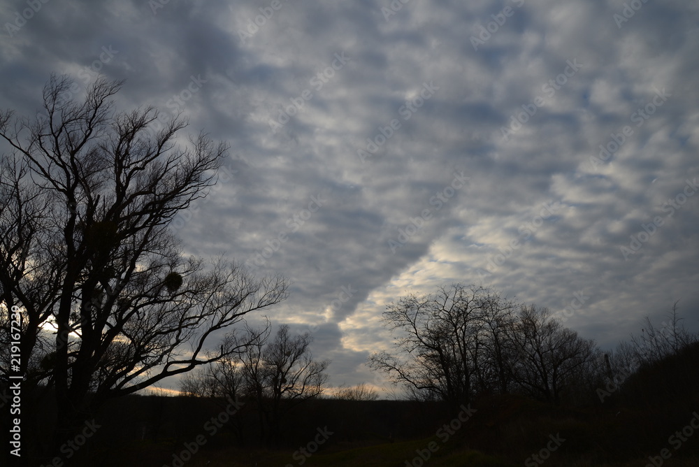 Obraz premium Dark clouds in the evening sky