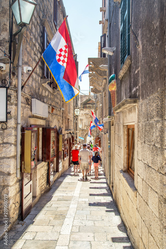 Croatian Charming narrow alley, Street in Croatia	