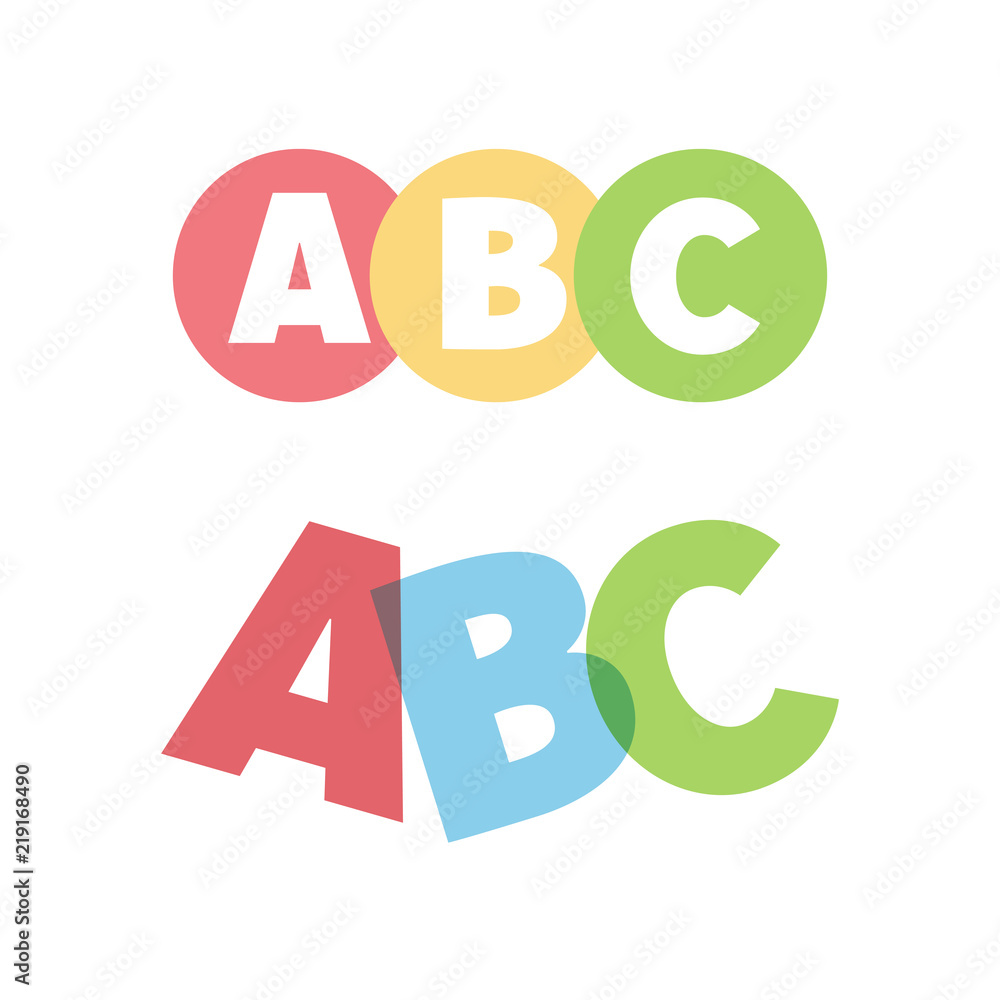 ABC letters. Back to school - education concept of language learning by kids. Vector icon ABC letters. Back to school - education concept of language learning by kids. Vector icon