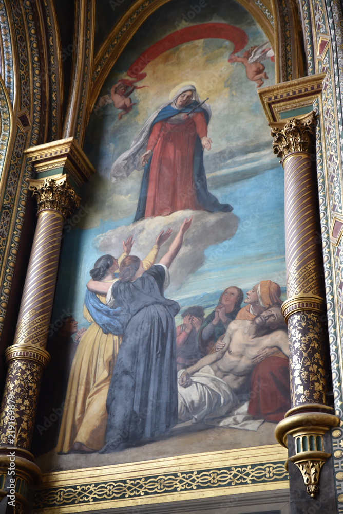 Tableau d'autel à l'église Saint-Eustache à Paris, France