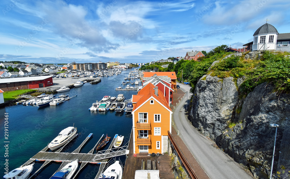 View over the harbor of the city Haugesund in Norway Stock Photo | Adobe  Stock