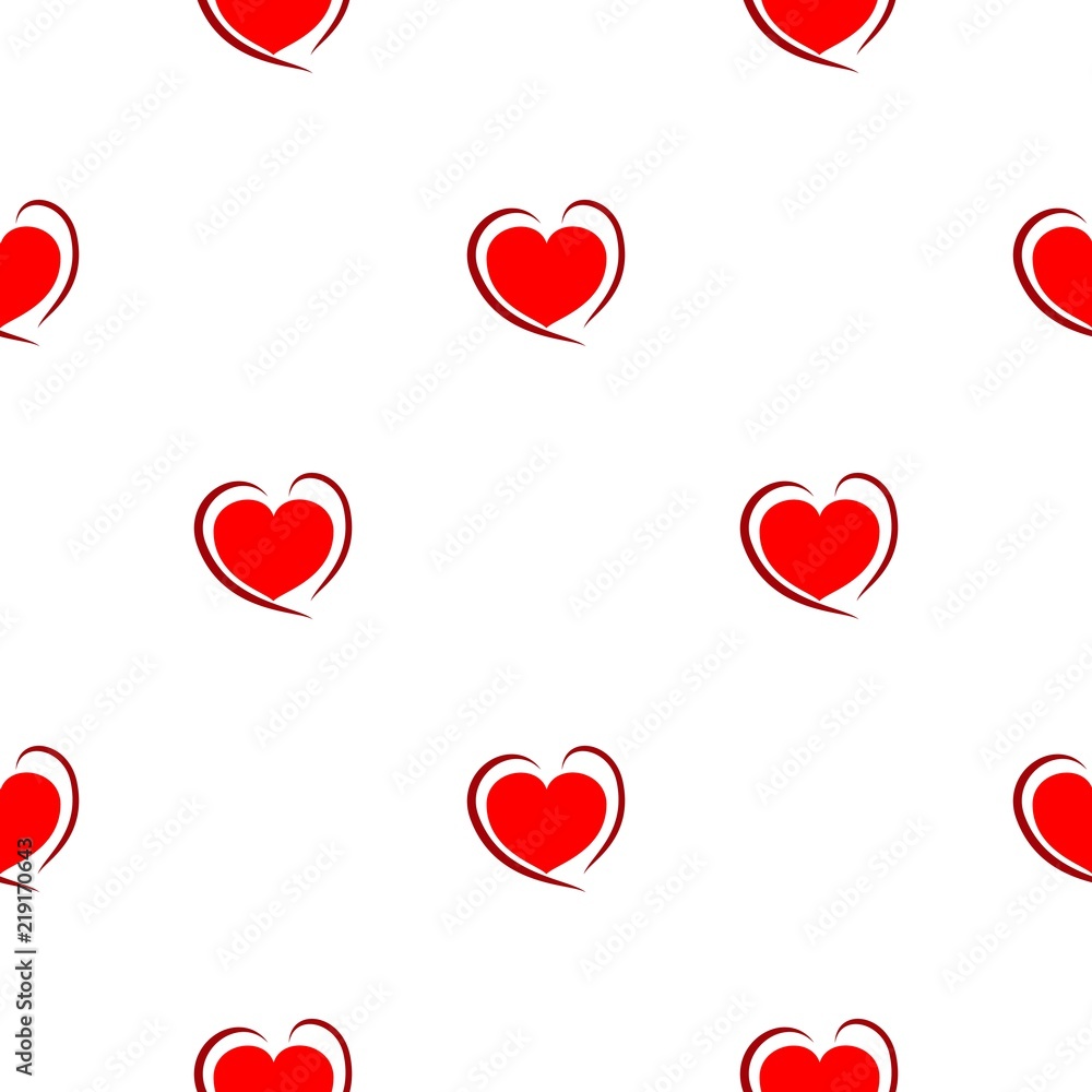 Heart seamless pattern. Fashion graphic design. Modern stylish texture. Colorful template for prints, textiles, wrapping, wallpaper, card, banner, business, valentines day. Vector illustration.